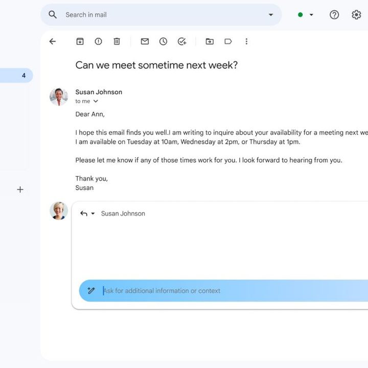 Gemini in Gmail demo.