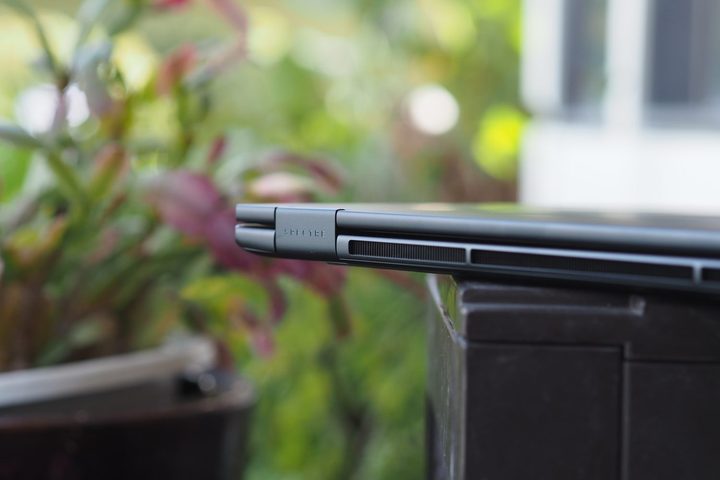 HP Spectre x360 16 2024 rear view showing vent and logo.