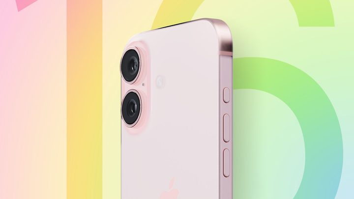 Closeup render of the iPhone 16 slim camera module.