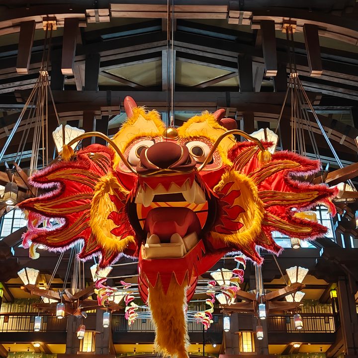 Lunar New Year Dragon kite head closeup taken with OnePlus 12 telephoto camera.
