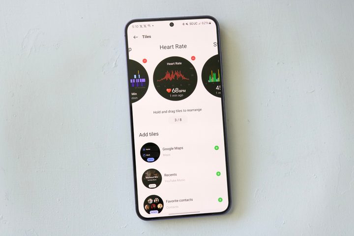 The OHealth app showing Tiles for the OnePlus Watch 2.