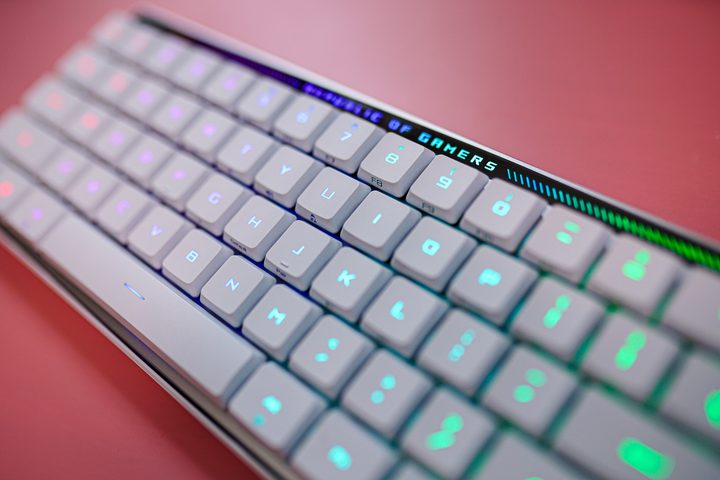 Key caps on the ROG Falchion RX LP keyboard.