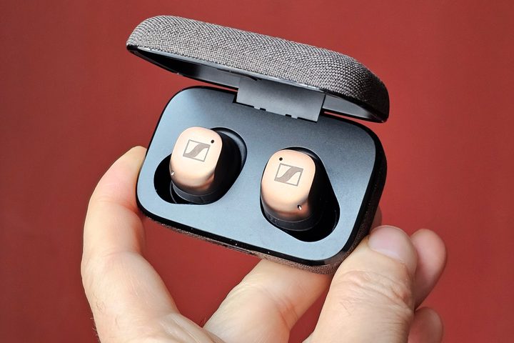 Sennheiser Momentum True Wireless 4 in charging case.