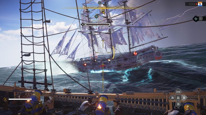 Two ships cross paths in Skull and Bones.