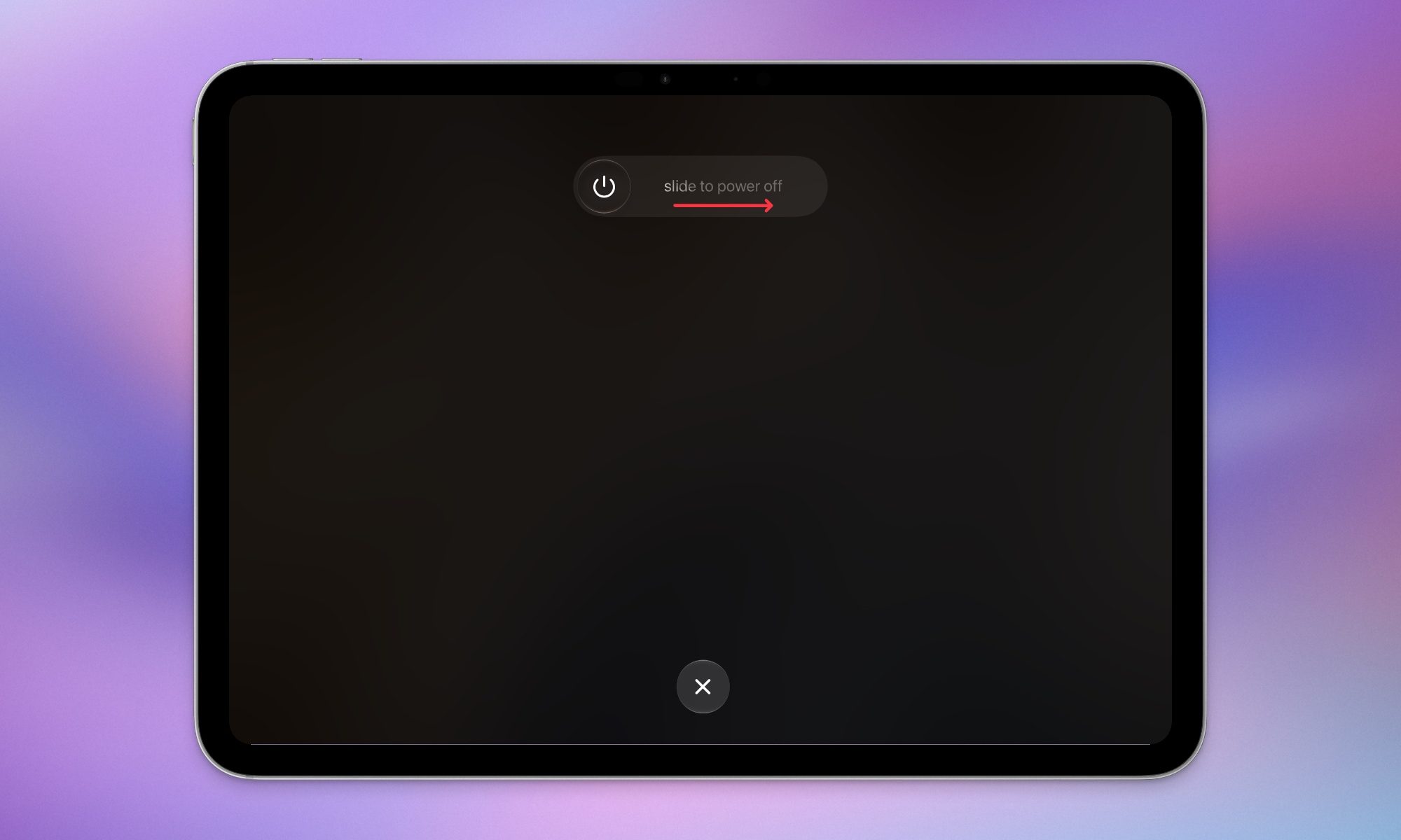 slide to power off