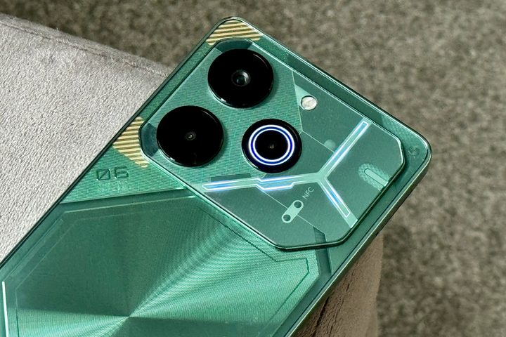 The Tecno Pova 6 Pro's camera and LED lights.