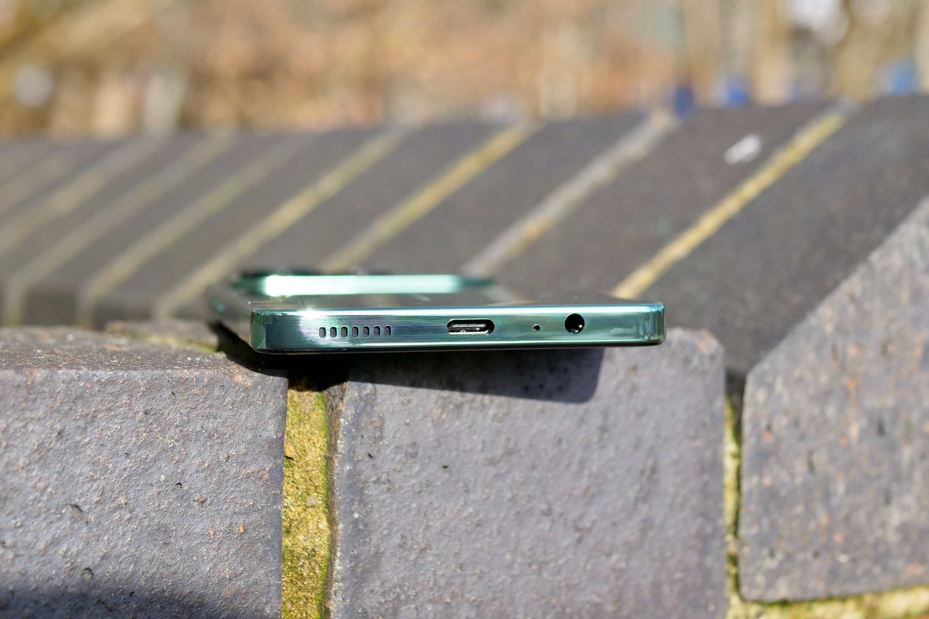 The Tecno Pova 6 Pro's charging port.