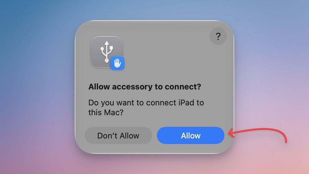 trusting iPad to connect to Mac