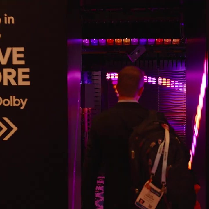 A man entering the Dolby Atmos FlexConnect showcase at CES 2024.