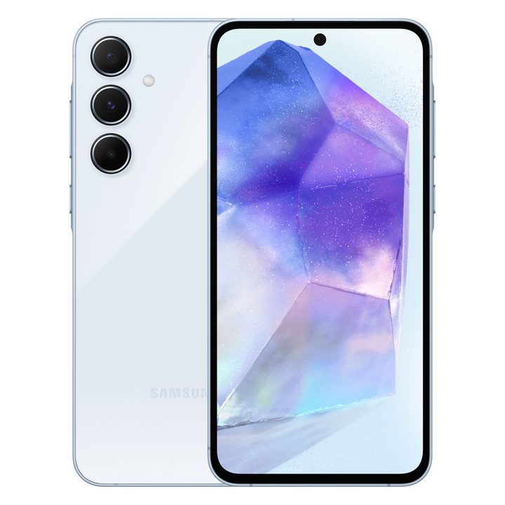 Galaxy A55 in blue.