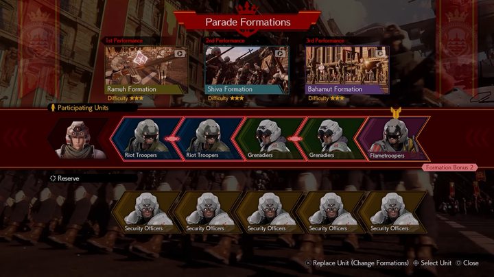 A parade formation in Final Fantasy 7 Rebirth.