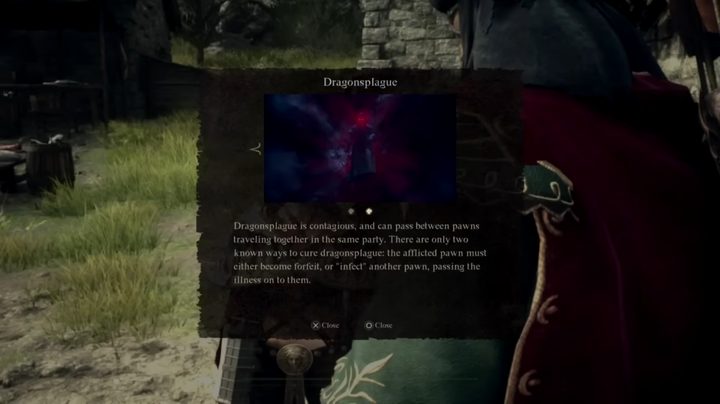 The tutorial for dragonsplauge in Dragon's Dogma 2