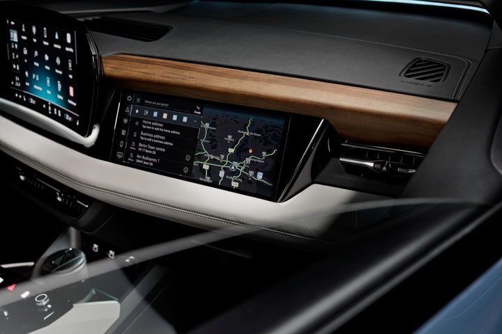 2025 Audi Q6 e-tron front-passenger screen.