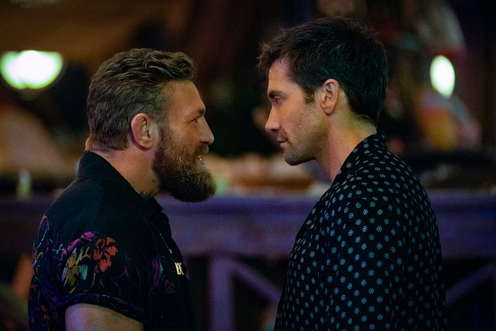 Conor McGregor and Jake Gyllenhaal stare each other down in Road House.
