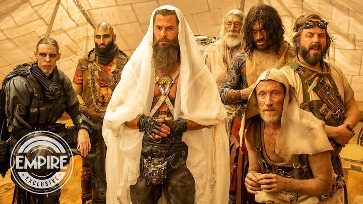 Dementus in 'Furiosa' surrounded by folllowers.