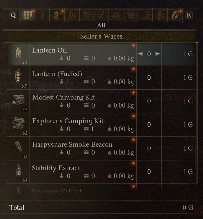 A shop menu in Dragon's Dogma 2.