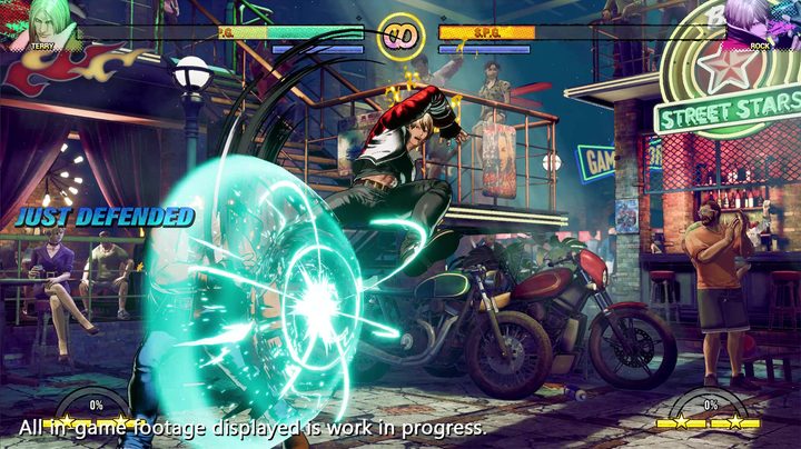 A fight in Fatal Fury: City of the Wolves.