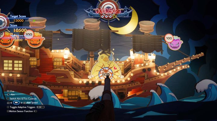 A shooting minigame in Final Fantasy VII Rebirth.