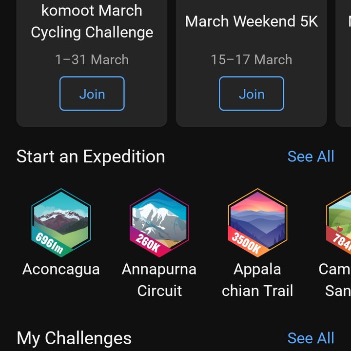 Challenges in Garmin Connect.
