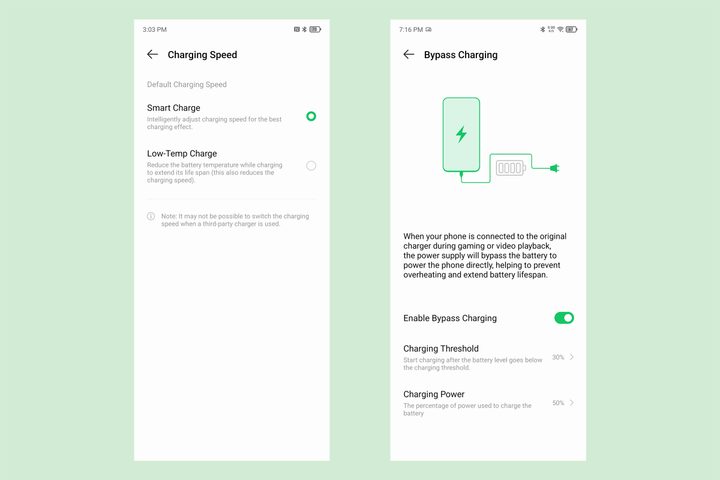 Infinix Note 40 Pro+ charging settings.