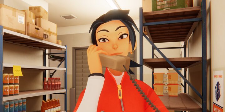 A girl picks up the phone in inKONBINI: One Store, Many Stories