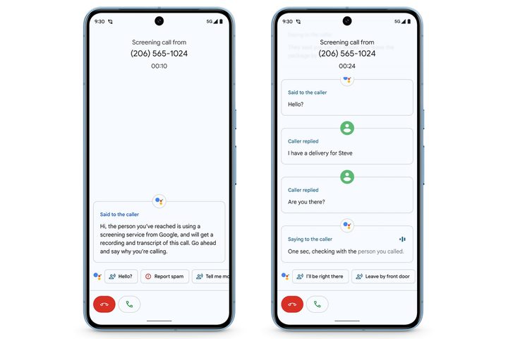 Google Pixel Call Screening.