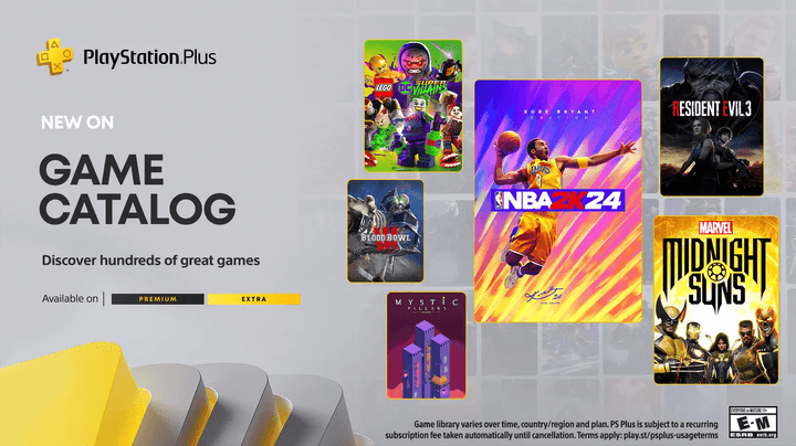 Key art for the March 2024 PS Plus Game Catalog additions