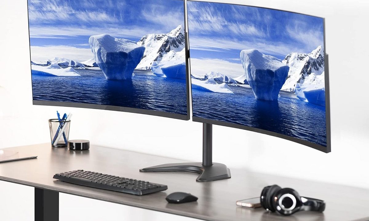 best dual monitor stands vivo premium ultra wide desk stand with monitors