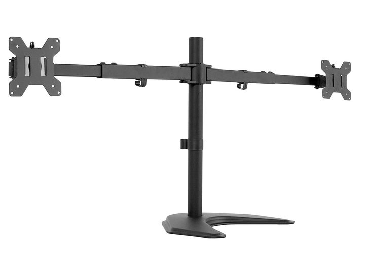 The Vivo Premium Dual Ultra Wide Monitor Desk Stand on a white background.