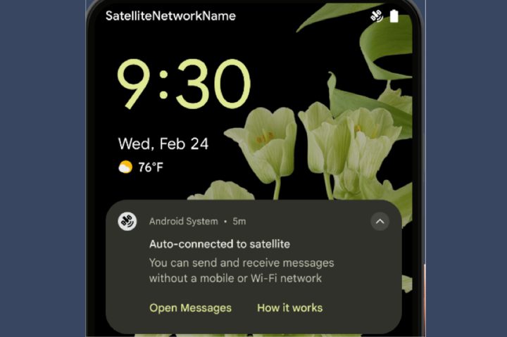 New satellite connectivity UI in Android 15 Developer Preview 2.