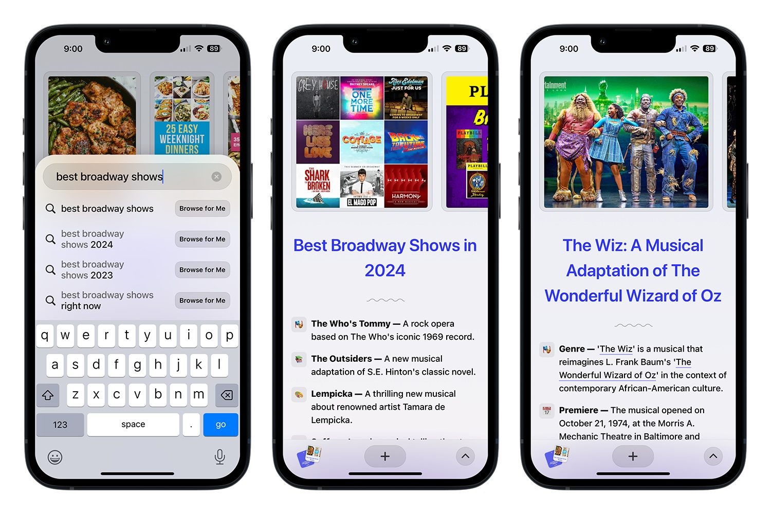 Screenshot showing the Arc Search app for iPhone.