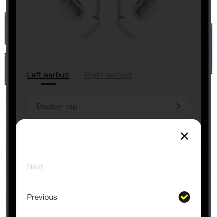 Baseus app for iOS control settings.
