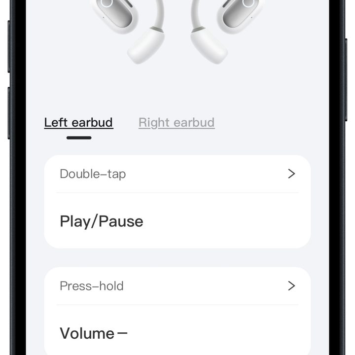 Baseus app for iOS control settings.