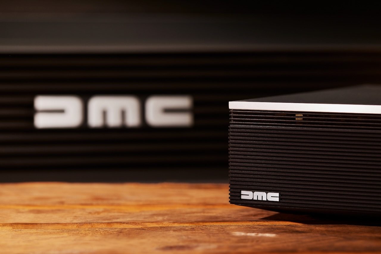The Cambridge Audio Evo 150 DeLorean Edition integrated amplifier and network streamer &ndash; classic DMC logo.