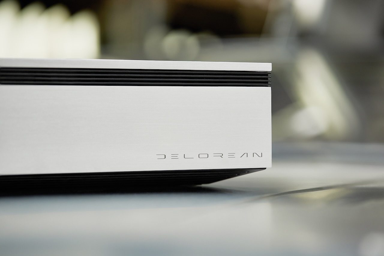 The Cambridge Audio Evo 150 DeLorean Edition integrated amplifier and network streamer &ndash;&nbsp;new DeLorean logo.