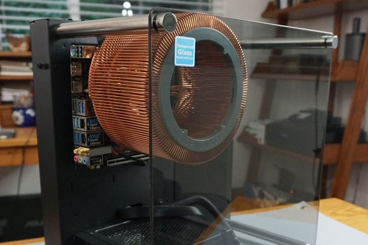 The Nofan CR-95C mounted in an open chassis.