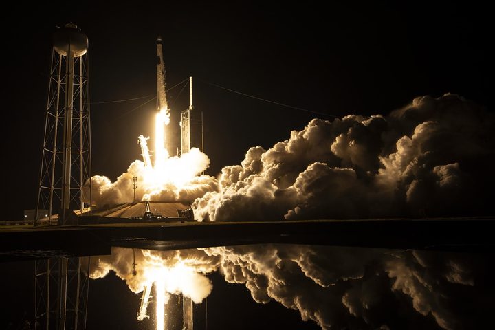 A SpaceX Falcon 9 rocket carrying the Dragon spacecraft lifts off from Launch Complex 39A at NASA’s Kennedy Space Center in Florida on Thursday, Nov. 9, 2023, on the company’s 29th commercial resupply services mission for the agency to the International Space Station.