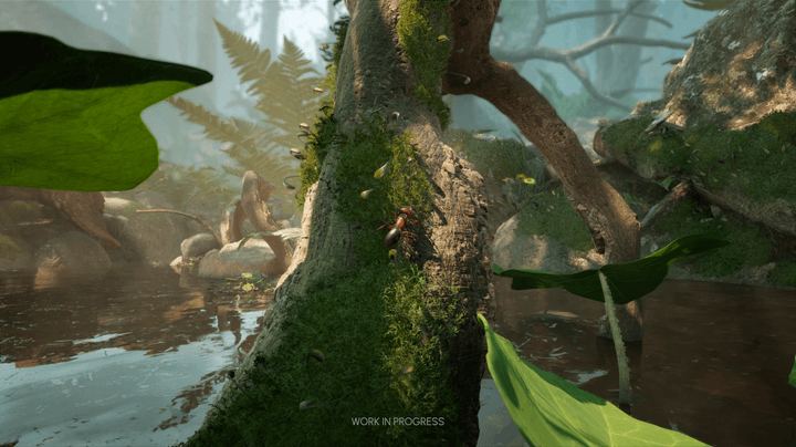 An ant crawls up a tree in Empire of the Ants.