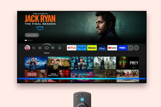 Fire TV interface on a TV.