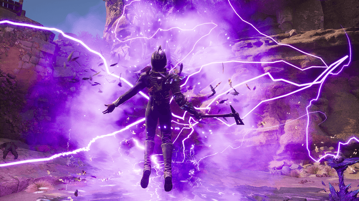 Purple magic appears around Nor in Flintlock: The Siege of Dawn.