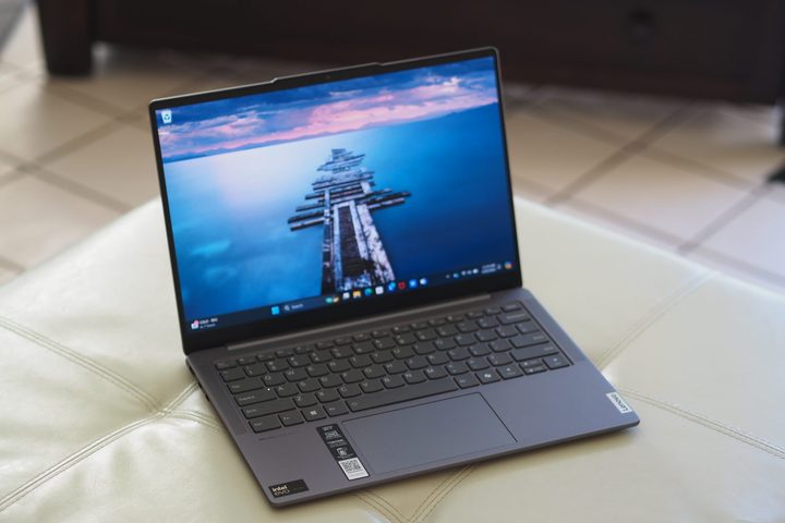 Lenovo Slim 7i Gen 9 front angled view showing display and keyboard.