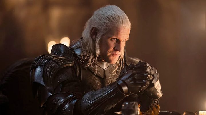 A man preps for battle in House of the Dragon season 2.