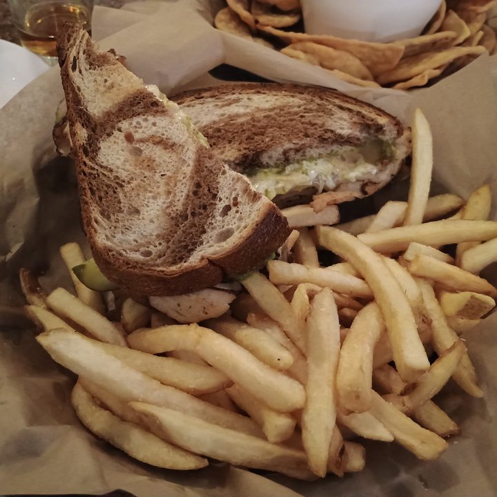 A photo of a rueben and fries, taken with the Moto G Power 5G (2024).