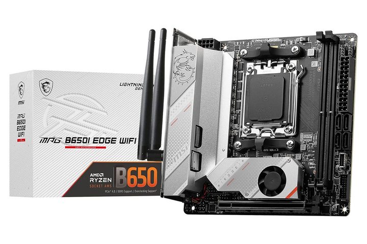 MSI MPG B650I Edge Wi-Fi motherboard.