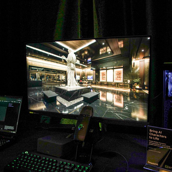 AI demos as shown on a monitor at presentation.
