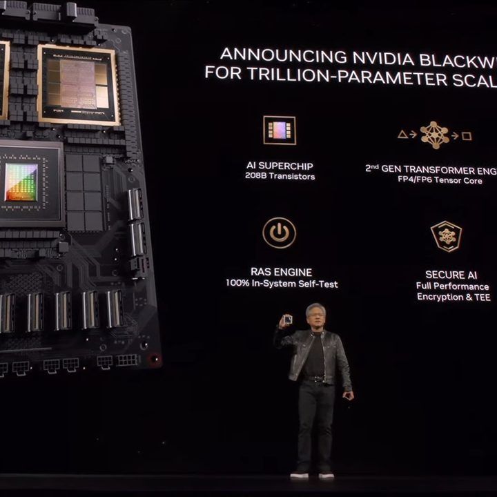 Nvidia introducing its Blackwell GPU architecture at GTC 2024.