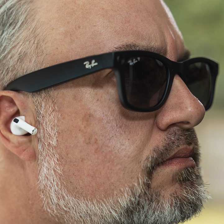 Phil Nickinson wearing the Apple AirPods Pro and Ray-Ban Meta smart glasses.