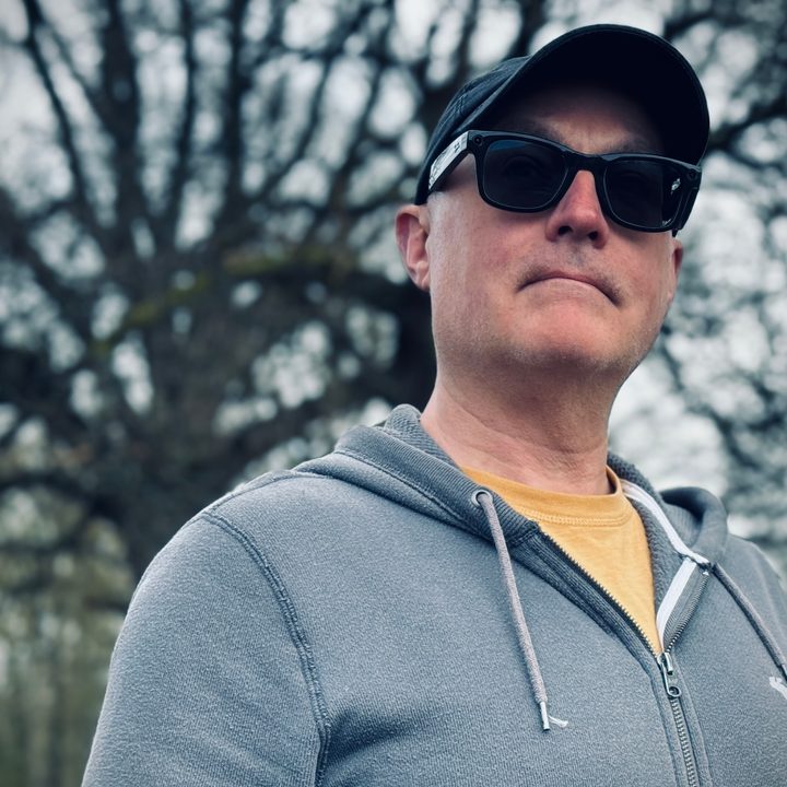 A person wearing the Ray-Ban Meta smartglasses.