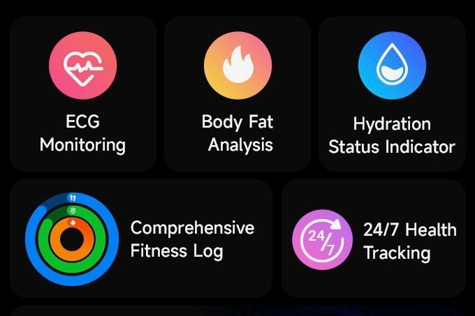 Health tracking features of the Ringo smart ring.