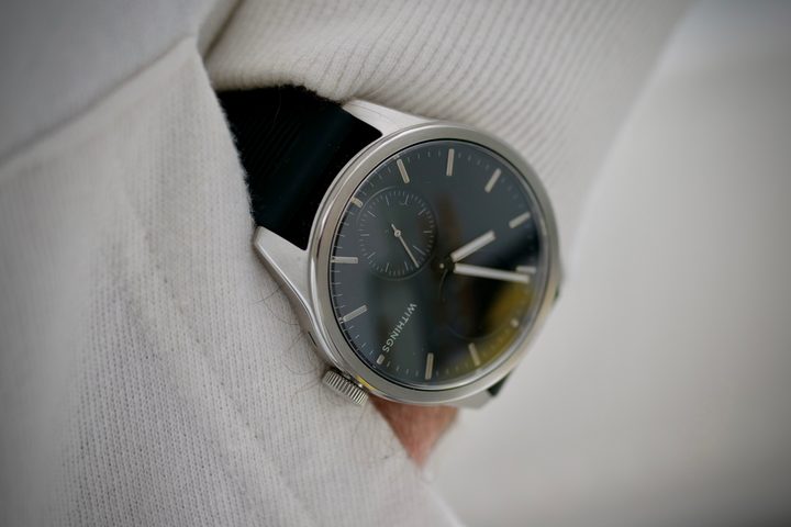 A person wearing the Withings ScanWatch 2.